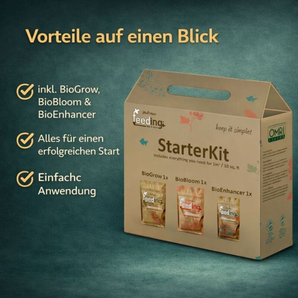 StarterKit von Green House Feeding mit BioGrow, BioBloom und BioEnhancer für einen erfolgreichen Start und einfache Anwendung auf einem Quadratmeter.