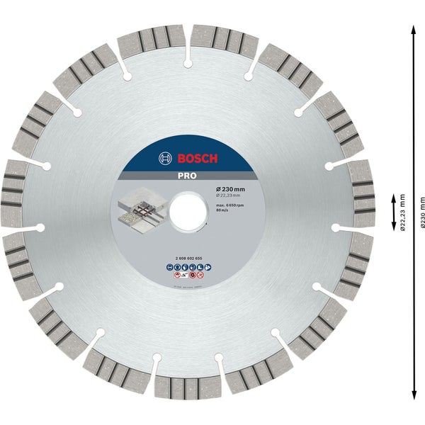 Bosch PRO Concrete Diamanttrennscheibe 230 x 22,23 mm - 2608602655
