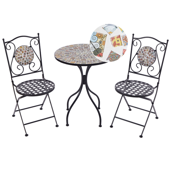 Bistro Set klappbar CASARIO Metall Schwarz