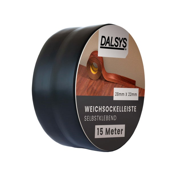 Dalsys Weichsockelleiste selbstklebend 15 Meter Länge 28 Millimeter mal 22 Millimeter