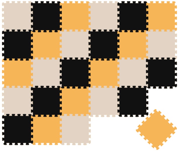 Quadratische Schaumstoffmatten als Puzzlematte mit Stecksystem