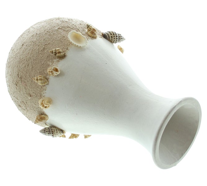 FRANK FLECHTWAREN | Dekovase Muscheln, groß, MDF, MUSCHELN, 14 x 14 x 24 cm