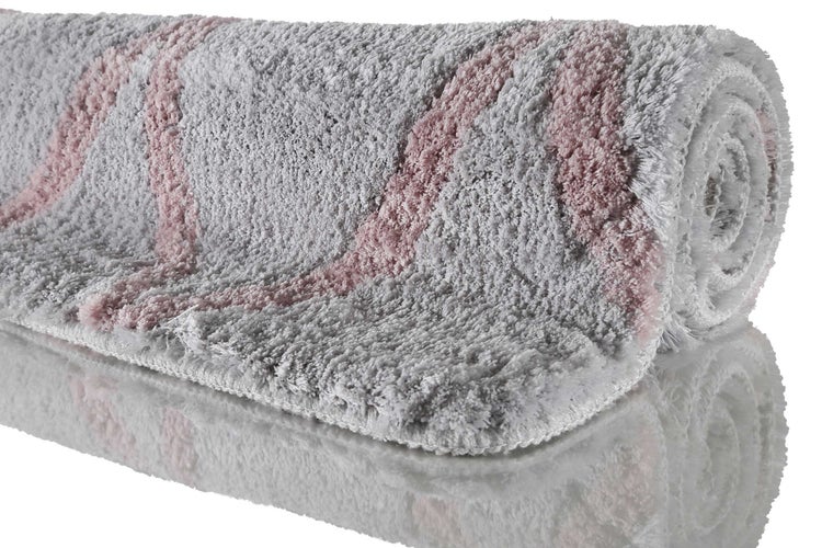 Badteppich Grau Rosa San Bosa Homie Living 55x65 cm