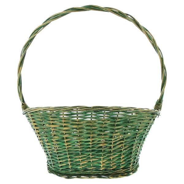 FRANK FLECHTWAREN | Präsentkorb Grün/Gold, WEIDE, 53 x 32 x 24 cm