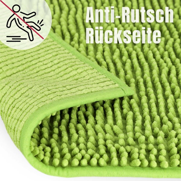 Badematte mit Anti-Rutsch-Rückseite und weicher Chenille-Struktur.