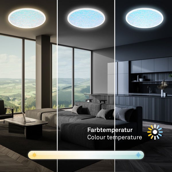 LED Deckenlampe Deckenleuchte Wohnzimmer Backlight Acrylplatte Fernbedienung