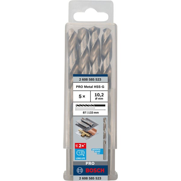 Bosch PRO Metal HSS-G Spiralbohrer 10,2 x 87 x 133 mm - 2608585523