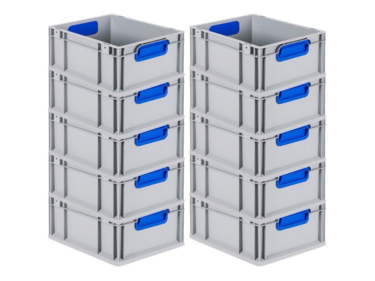 PROREGAL Eurobox Nextgen Color HxBxT 17 x 30 x 40 cm 16 Liter Griffe Blau Geschlossen Glatter Boden Eurobehälter Transportbox