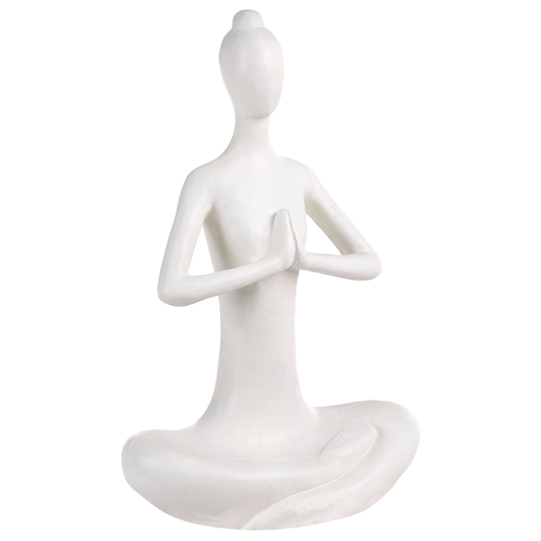 Dekorative Yoga Figur sitzend in Meditationshaltung für ein harmonisches Wohnambiente.