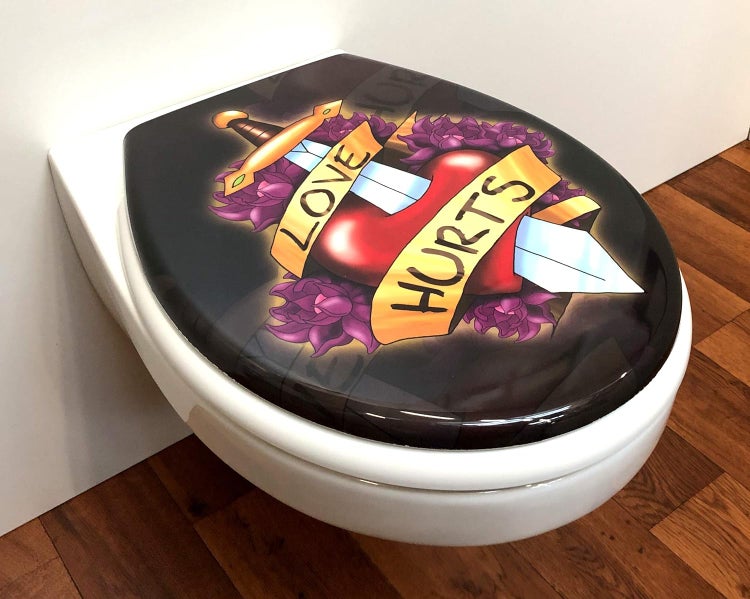 WC Sitz Love Hurts mit Absenkautomatik, zur Reinigung abnehmbar