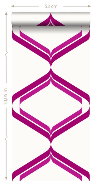 Tapetenrolle mit grafischem Muster, 53 cm breit, 10,05 m lang