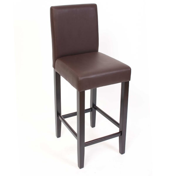 Barhocker mit Kunstlederbezug und Holzbeinen