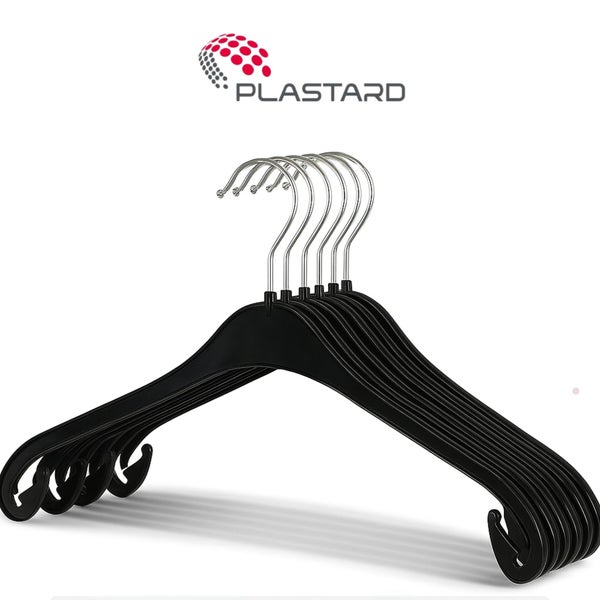 Plastard 10 Stück Kleiderbügel NA 33 cm – Kunststoff – platzsparend, rutschfest, 360° drehbar