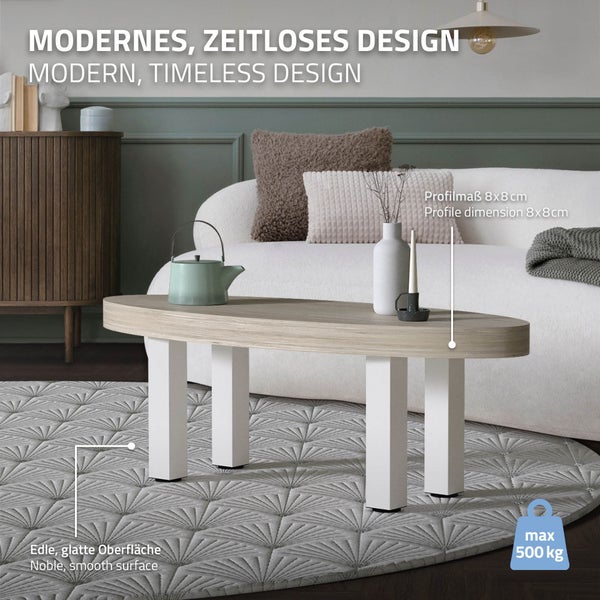 ML-Design 4er Set Tischbeine I-Design 42 cm, Weiß glänzend, aus pulverbeschichtetem Stahl, eckig, Profil 8x8 cm, Höhenverstellbare Möbelfüße 1-4 cm, Möbelbeine für Couchtische, Bänke, TV-Möbel