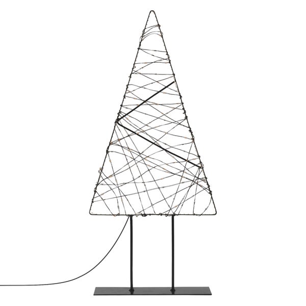 Dekorativer Weihnachtsbaum aus Metall mit LED Beleuchtung stehend