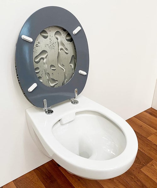 ADOB Design WC Sitz Raindrops, Holzkern bedruckt, verstellbare Metallscharniere, universalpassend