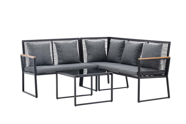 Dallas Lounge-Set 2 Teile schwarz. 60 X 60 X 43 cm