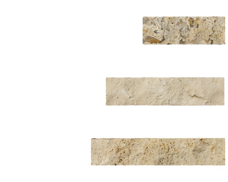 Wohnrausch Wandverblender Naturstein Travertin Splitface RUSTIC 5 cm hoch, 1 qm, beige, gelb, gold