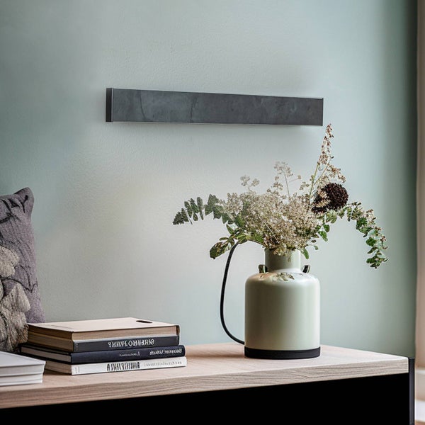 quitani LED Wandleuchte, Wandlampe Innen Zino (Modern) in Alu aus Stein (1 flammig ) - Wandstrahler Wandbeleuchtung Schlafzimmer / Wohnzimmer Flurleuchte