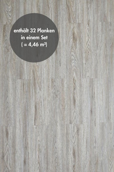 Bodenplanken in Holzoptik, Set enthält 32 Planken für 4,46 Quadratmeter.