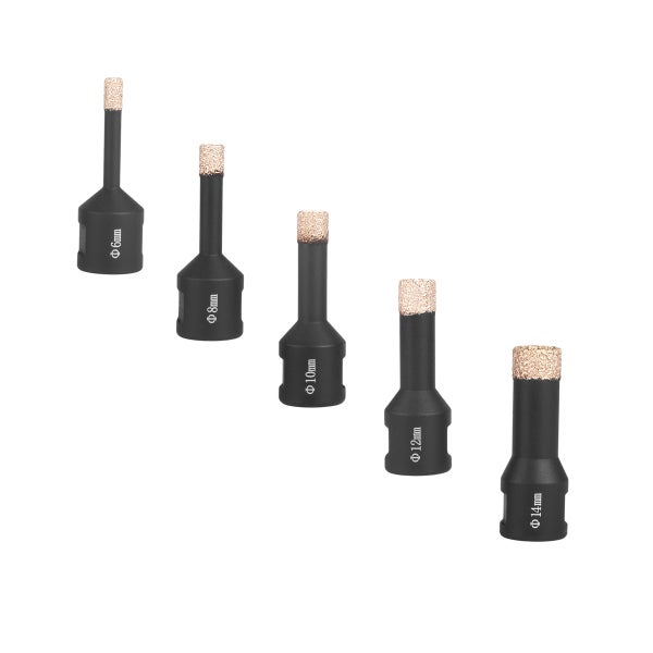 Diamant-Bohrkronen 5er Set 6-14 mm M14 für Winkelschleifer
