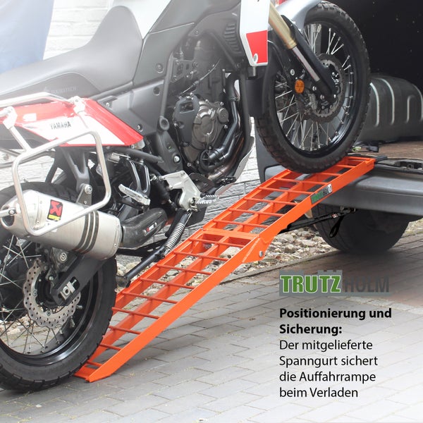 TRUTZHOLM 1 x Auffahrrampe klappbar 180 cm Traglast 340 kg Alu orange Riffelstab Verladerampe