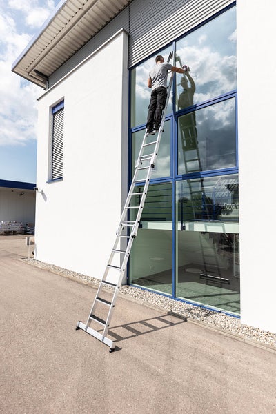 PROREGAL Stufen-Glasreinigerleiter Unterteil mit Traverse 5 Stufen