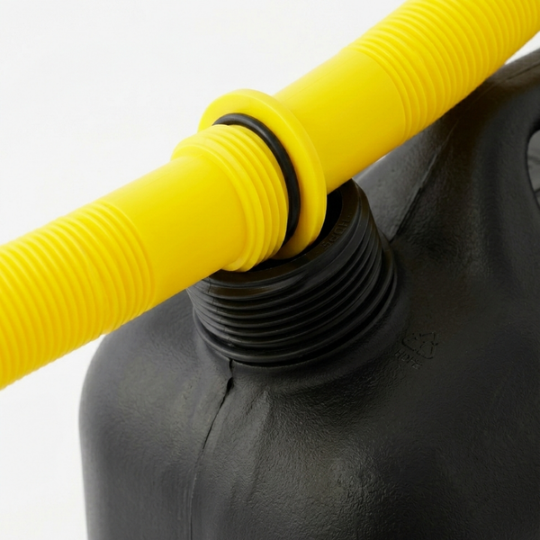 Schwarzer Kanister mit gelbem Ausgießer