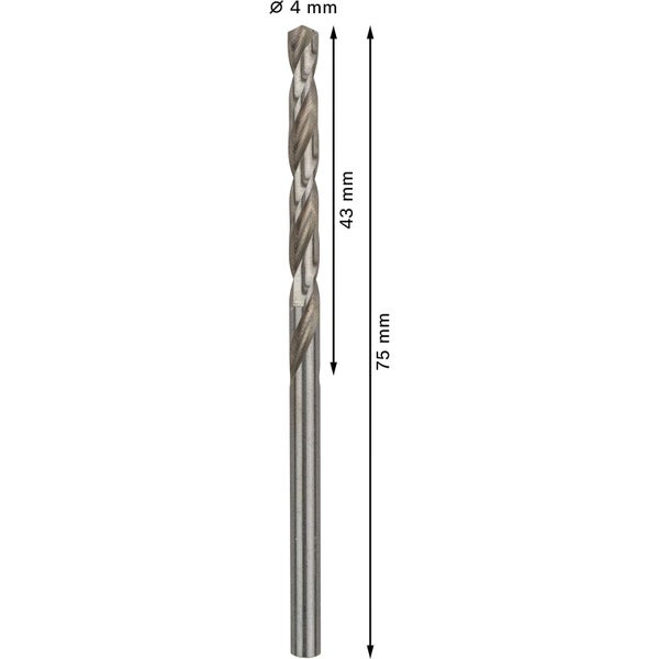 Bosch PRO Metal HSS-G Spiralbohrer 4 x 43 x 75 mm - 2608595059