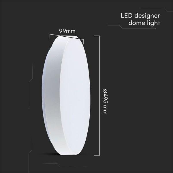 LED Designer Deckenleuchte mit den Maßen 99 mm x 495 mm.