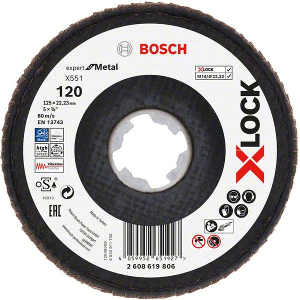Bosch Schleifmopteller Expert Metal X551, 125 Millimeter