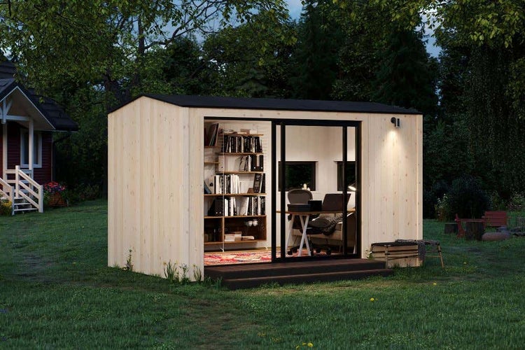 Alpholz Gartenhaus Reyna Gartenhaus aus Holz, Holzhaus mit 63 mm Wandstärke Blockbohlenhaus, Naturbelassen