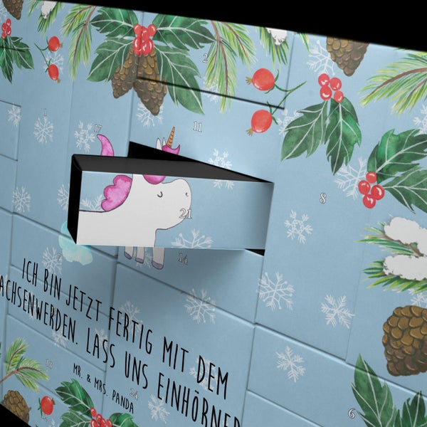 Mr. & Mrs. Panda Befüllbarer Adventskalender Einhorn Pupsen - Blau Pastell