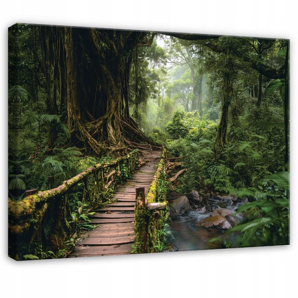 Detailansicht eines Leinwandbildes mit schwarzem Rahmen und abstrakten Farbverläufen