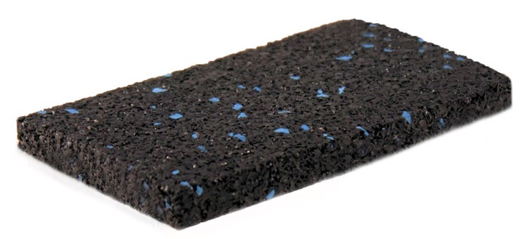 Gummimatte mit blauen Sprenkeln