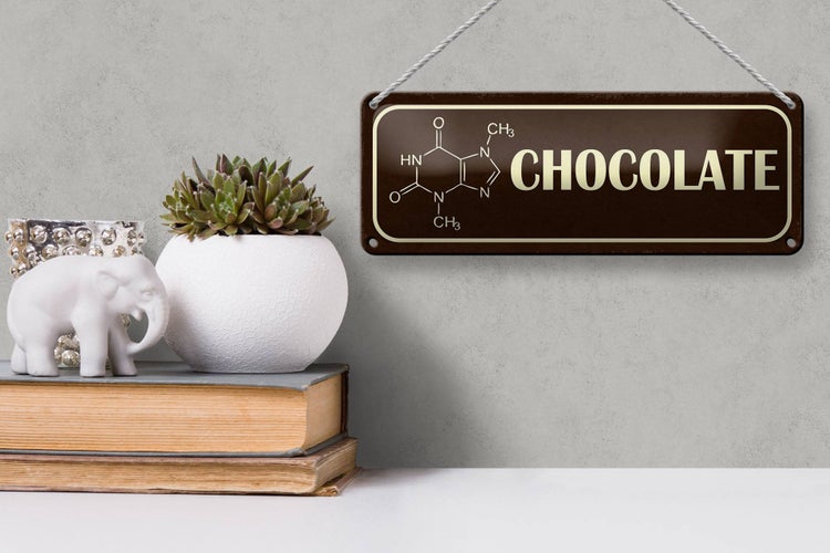 Blechschild Spruch 27x10cm Formel Chocolate Schokolade Dekoration
