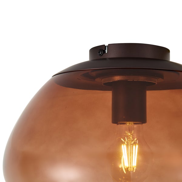 Moderne Deckenleuchte mit gläsernem Lampenschirm und integriertem LED Leuchtmittel