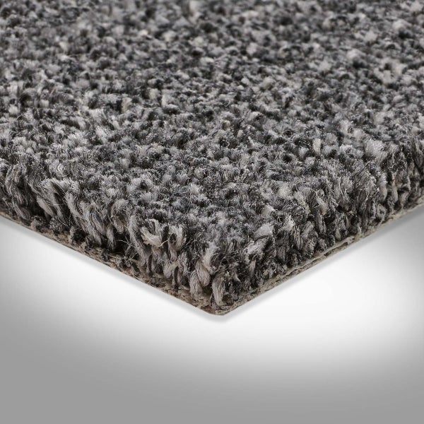 Velours Meterware dunkelgrau Teppichboden Auslegware für Treppen und Stuhlrollen im Wohnbereich 400 cm Breite (Meterware)