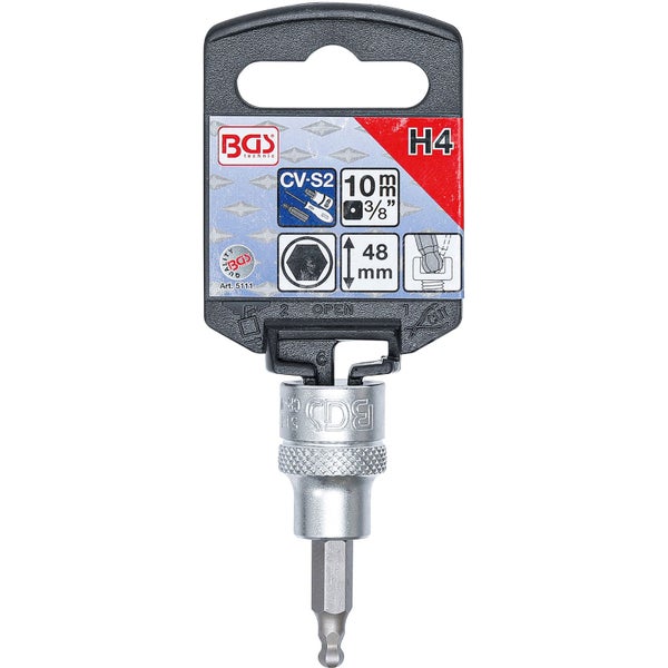 BGS Innensechskant-Einsatz H4 mit 10 Millimeter und 3/8 Zoll Aufnahme