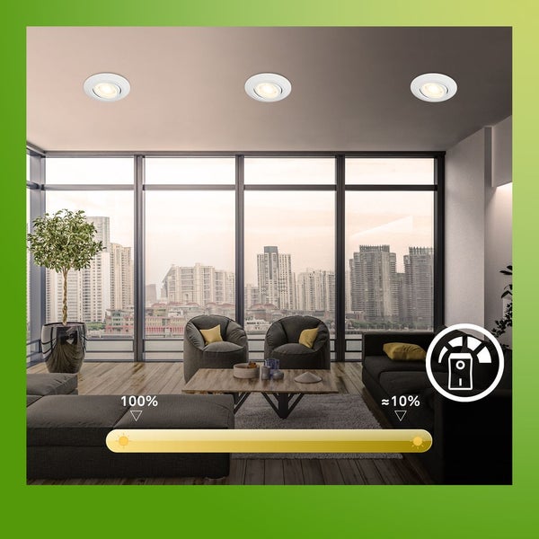 6er Set LED Einbaustrahler LED Einbauleuchten Spots schwenkbar dimmbar Ra90