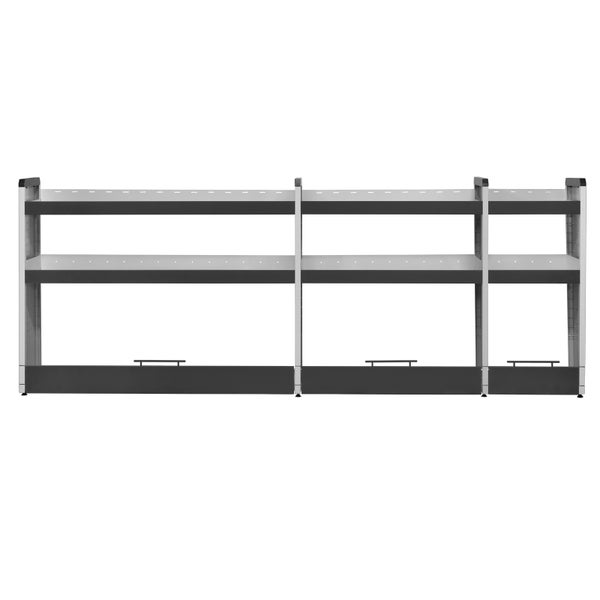 PROREGAL Fahrzeugregal KFZ | 2 Ebenen | HxBxT 110x288x40cm | Lichtgrau/Anthrazit | Autoregal, Einbauregal, Kofferregal