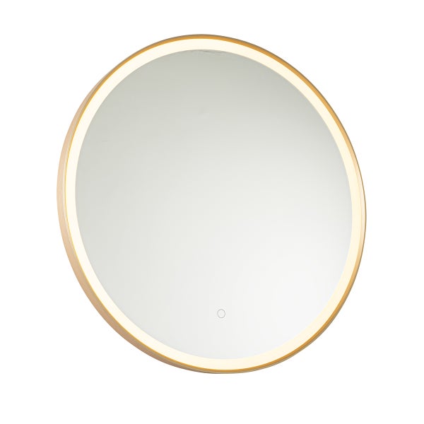 Runder Spiegel mit integrierter Beleuchtung.