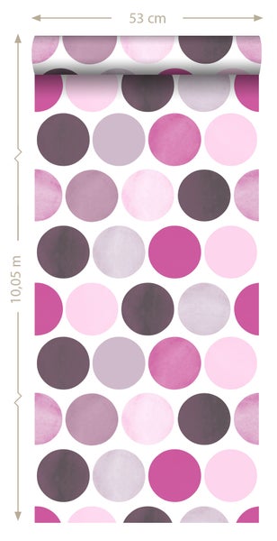 Tapetenrolle mit Punktmuster, 53 cm breit, 10,05 m lang