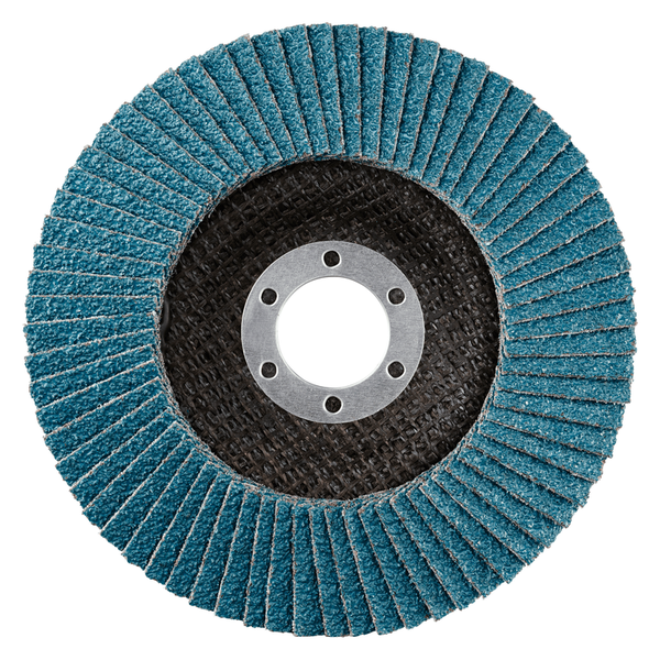 RHODIUS Fächerscheibe LSZ F3, 5 Stück, 125 x 22,23 mm, Korn 40, für Edelstahl, Stahl, Metall, ALPHAline