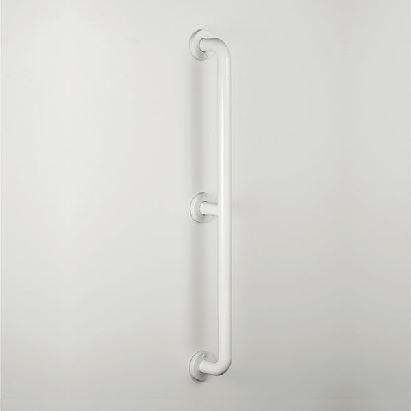 Senkrechter Haltegriff in Weiß für das Badezimmer mit drei Befestigungspunkten.