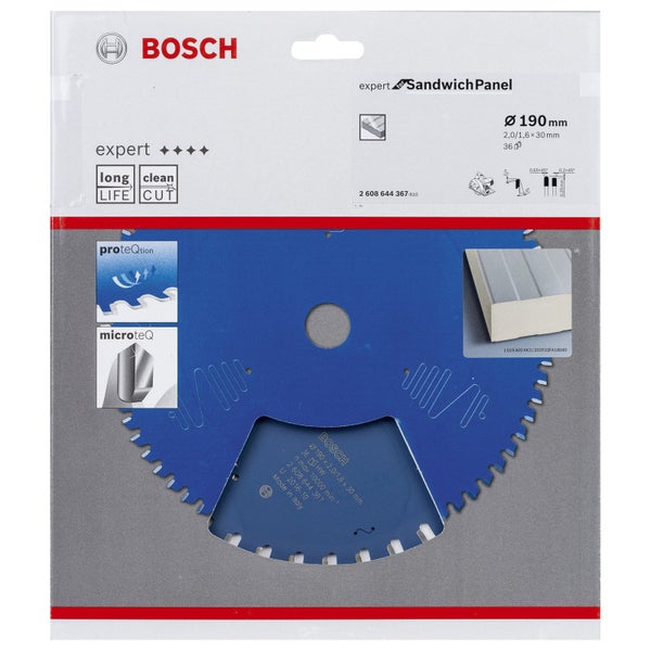 Bosch Kreissägeblatt Expert for Sandwich Panel für Handkreissägen 190 x 30 x 2 mm 36 - 2608644367