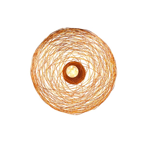 Deckenleuchte aus Drahtgeflecht mit Glühbirne