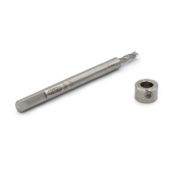 Kreg Pocket-Hole Stufenbohrer aus Stahl mit Tiefenstopp und Markierungen für 6 Millimeter und Zoll.