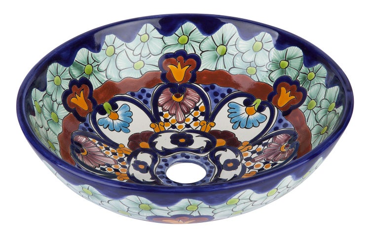 Waschbecken mit Blumenmuster