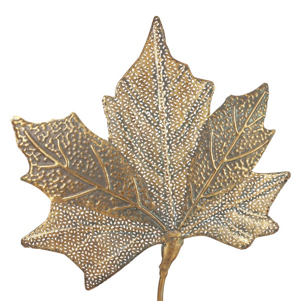 Dekoratives Ahornblatt aus Metall mit filigranem Muster